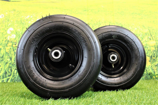 Antego Tire and Wheel 13x6.50-6 4 Ply Smooth with 6x4.5 Black Wheel Assembly (Set of Two)