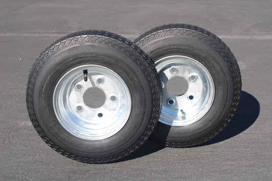 Antego Tire and Wheel 2-Pack Antego Trailer Tire on Rim 480-8 4.80-8 Load C 5 Lug Galvanized Wheel