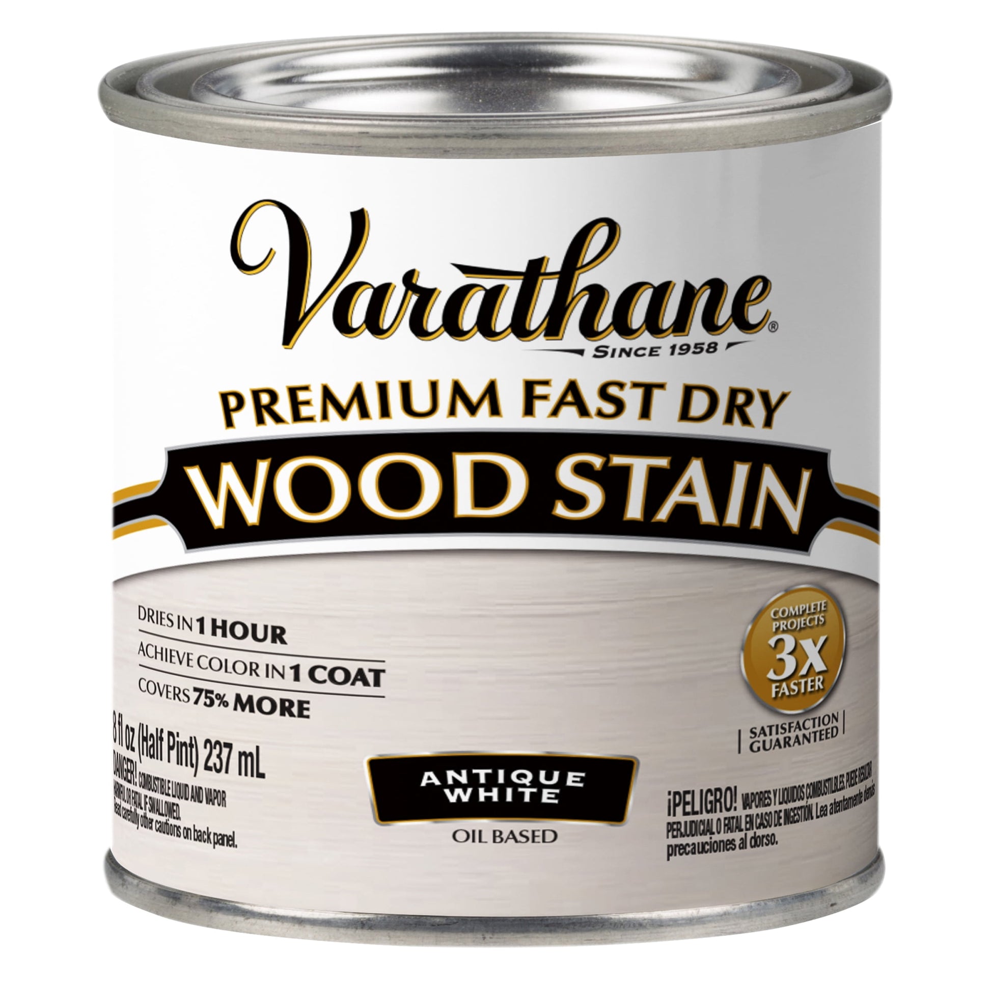 4 Pack, Antique White, Varathane Premium Fast Dry Wood Stain-349698, Half Pint