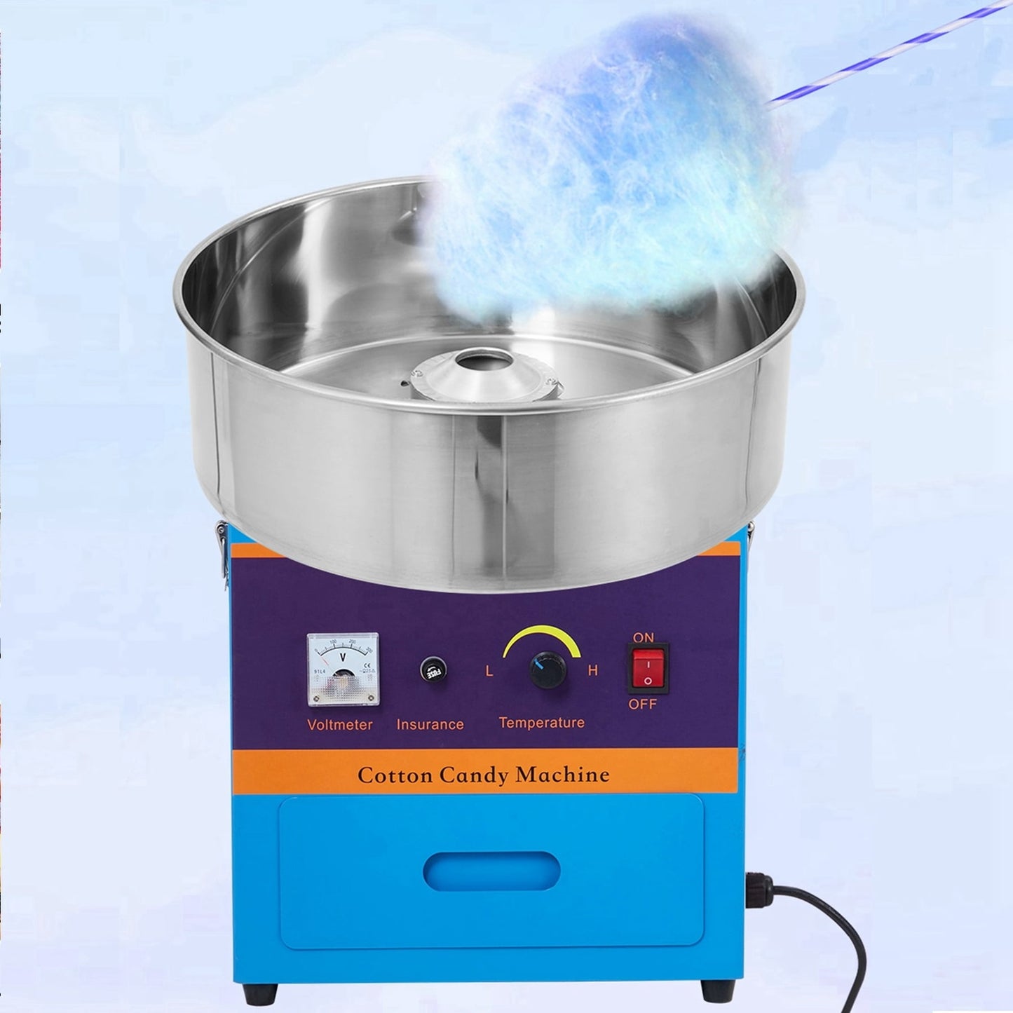 Aoile 1000W Commercial Cotton Candy Machine, Electric Candy Floss Maker with 20" Stainless Steel Bowl