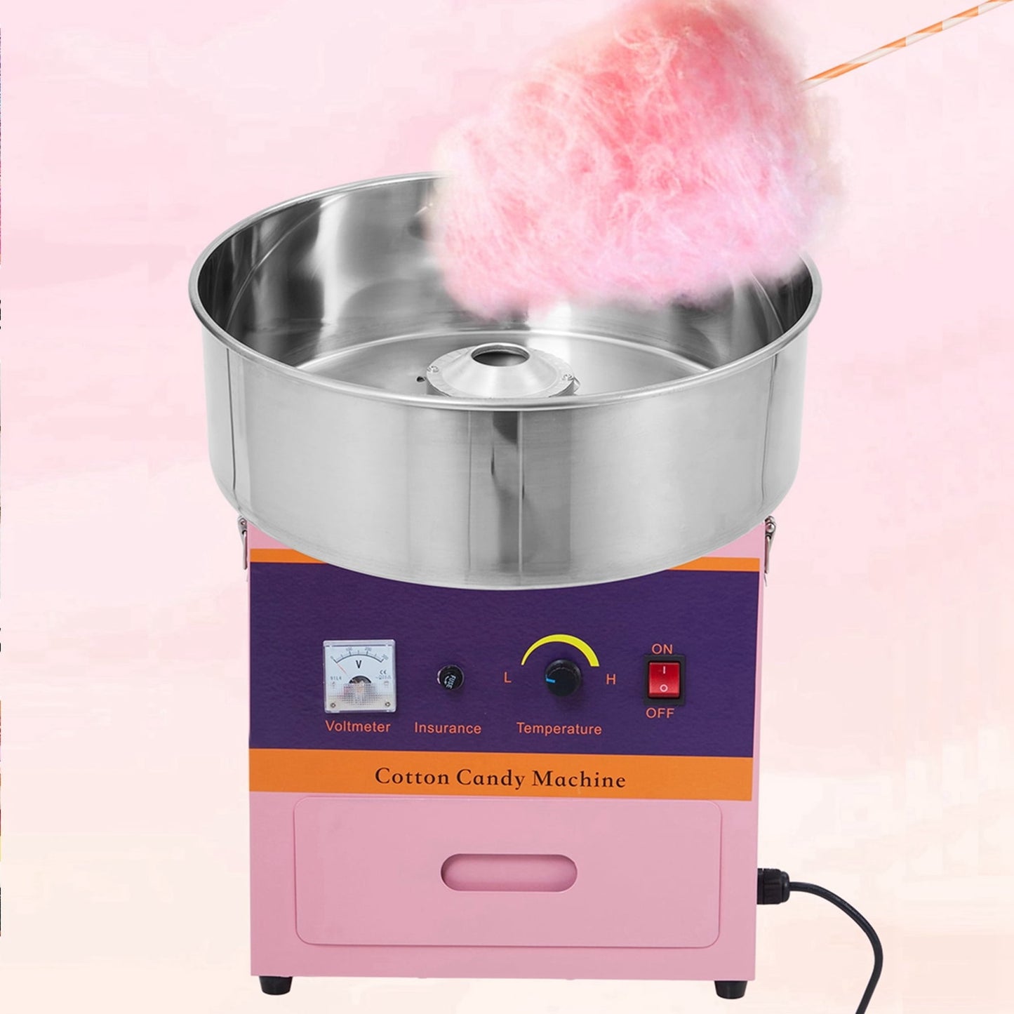 Aoile 1000W Commercial Cotton Candy Machine, Electric Candy Floss Maker with 20" Stainless Steel Bowl