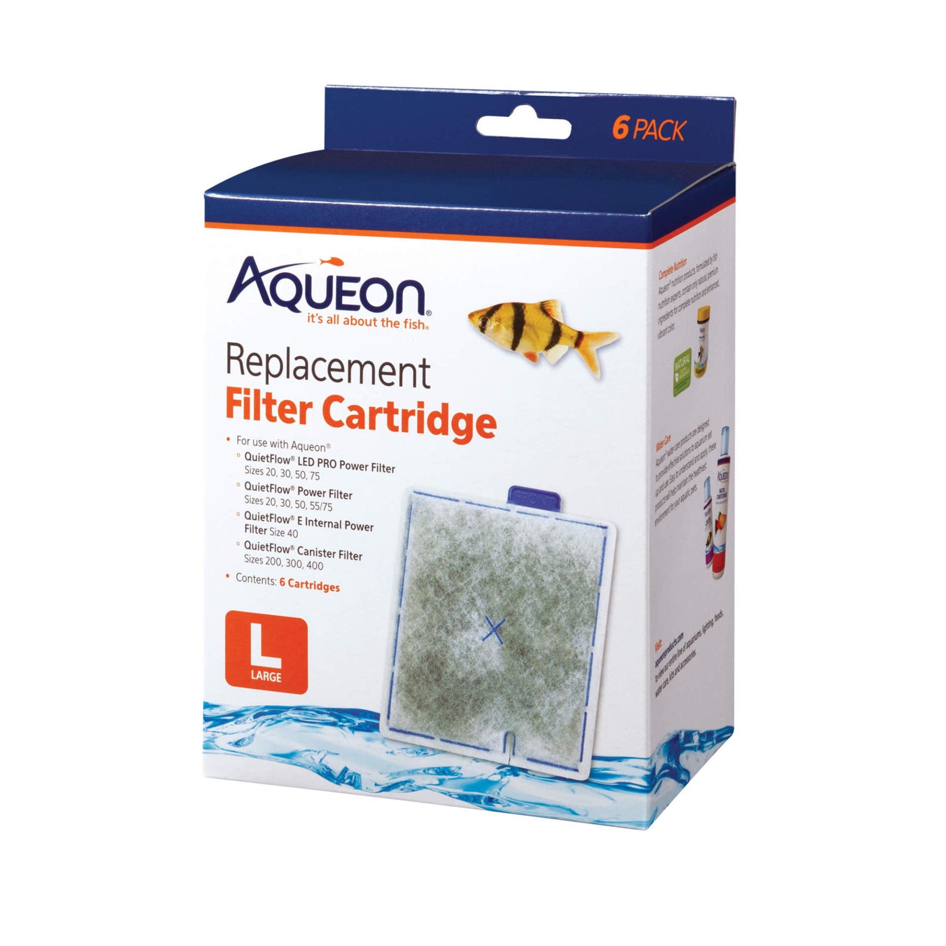 Aqueon Cartuchos de Filtro de Reemplazo Grandes - Paquete de 6