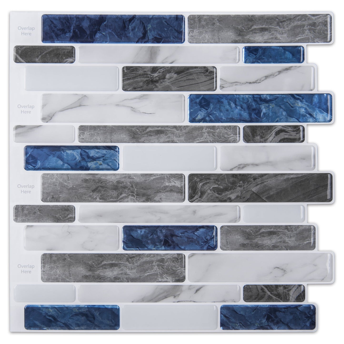 Art3d 1 Sheet 12" x 12" Peel and Stick Backsplash Blue Marble Designï¼ŒCovering 1 Sq.ft