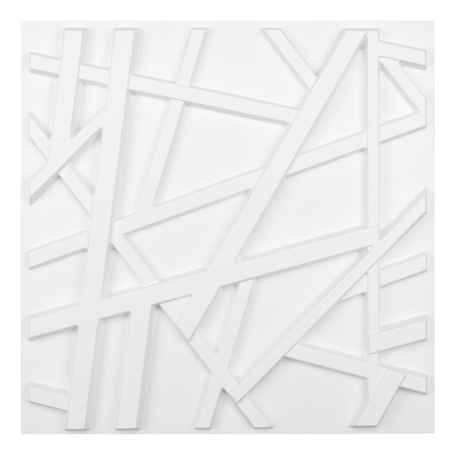 Art3d White PVC 3D Wall Panel Geometric Crossing Lines 19.7" x 19.7" (12-Pack)