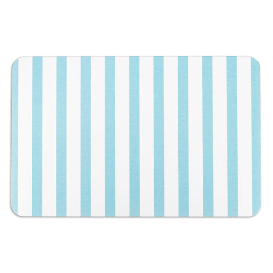 Artsy Mats Blue Stripe White Quick Dry Diatomite Non Slip Stone Bath Mat- 1 Count