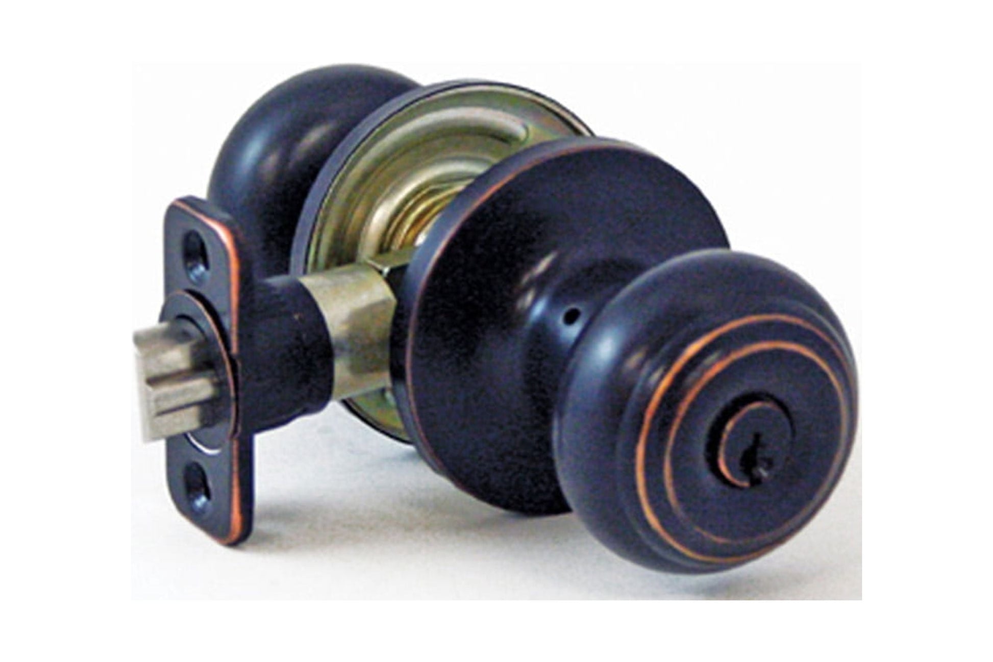 Atlas Ball Entry Locking Door Knob, Satin Nickel
