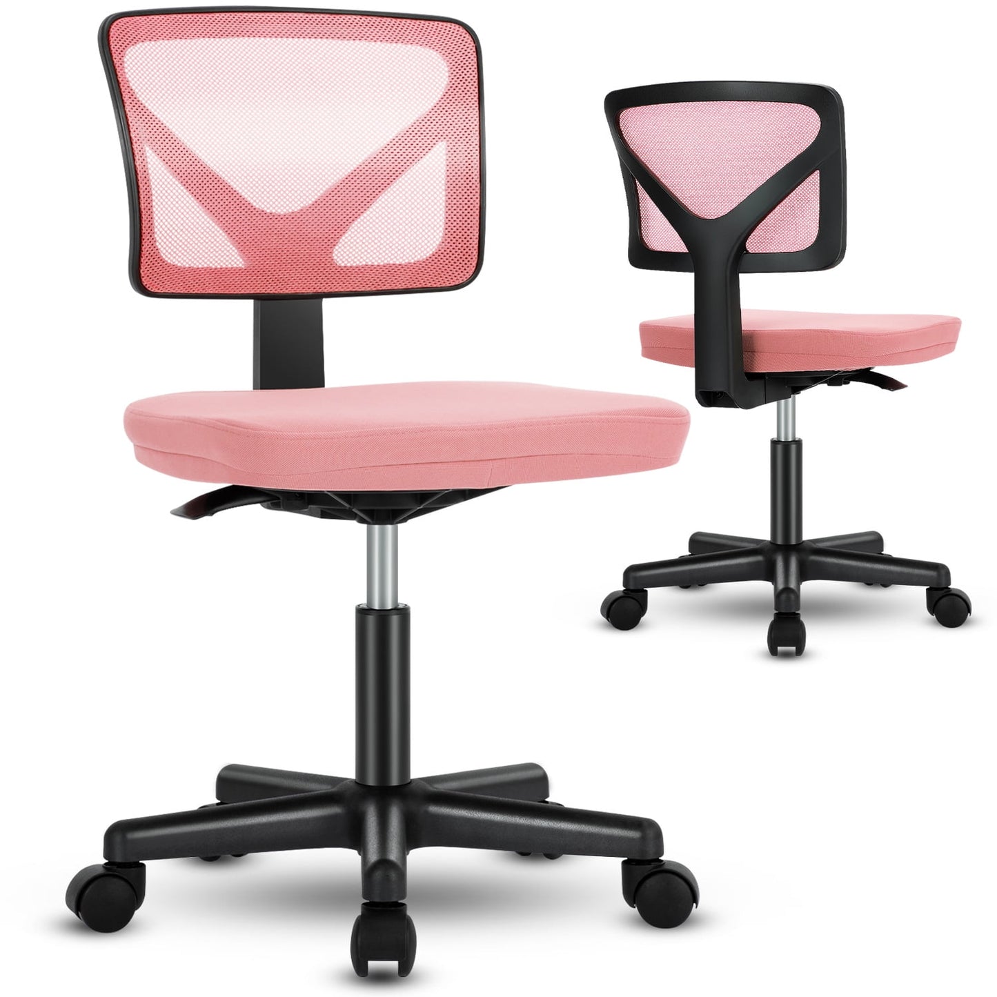 Aukfa Desk Chair Home Office Chair with Lumbar Support, Black,