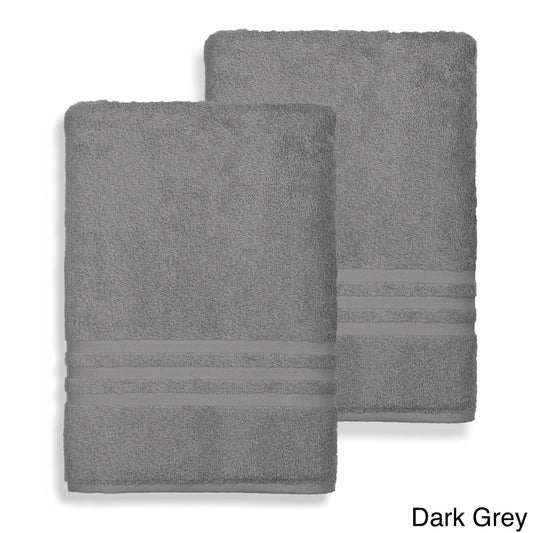 Authentic Hotel and Spa  Omni Turkish Cotton Terry Oversized Bath Sheet Towels (Set of 2) Grey