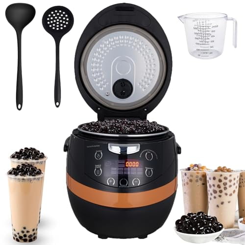 Automatic Commercial Boba Cooker 8L - 1350W Boba Maker Machine for Tapioca Pearls Bubble Tea Milk Tea, Suit for Milk Tea Stores Restaurants Dessert Stores Lounge Bars