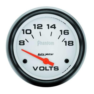 Autometer 5891, 2-5/8In Phantom Voltmeter 8-18 Volts Performance Racing