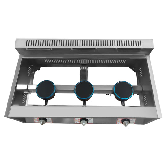 Autrinix Stainless Steel 3-Pan Food Warmer with Adjustable Heat, 2.64 Gal Capacity per Pan, Buffet & Catering Heating Pot, Easy to Clean, Compatible with LPG or Natural Gas