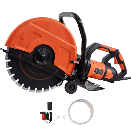 BENTISM 12'' Electric Concrete Saw Wet/Dry 4.5 in Cutting Depth Saw Cutter with Water Pump and Blade, Masonry Saw for Granite, Brick, Porcelain, Reinforced Concrete and Other Material