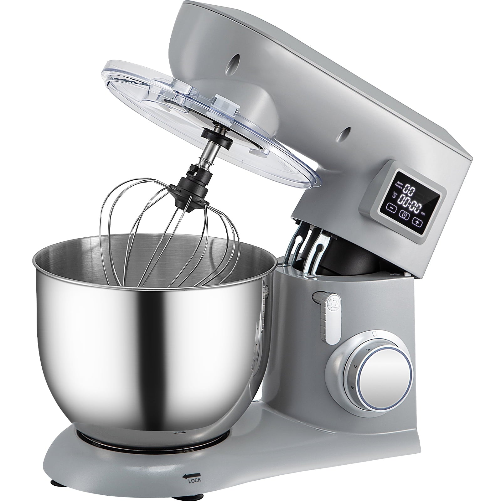 BENTISM 450W Stand Mixer 6-Speed Tilt-Head Dough Mixer 7.4 Qt Bowl 3 Attachments