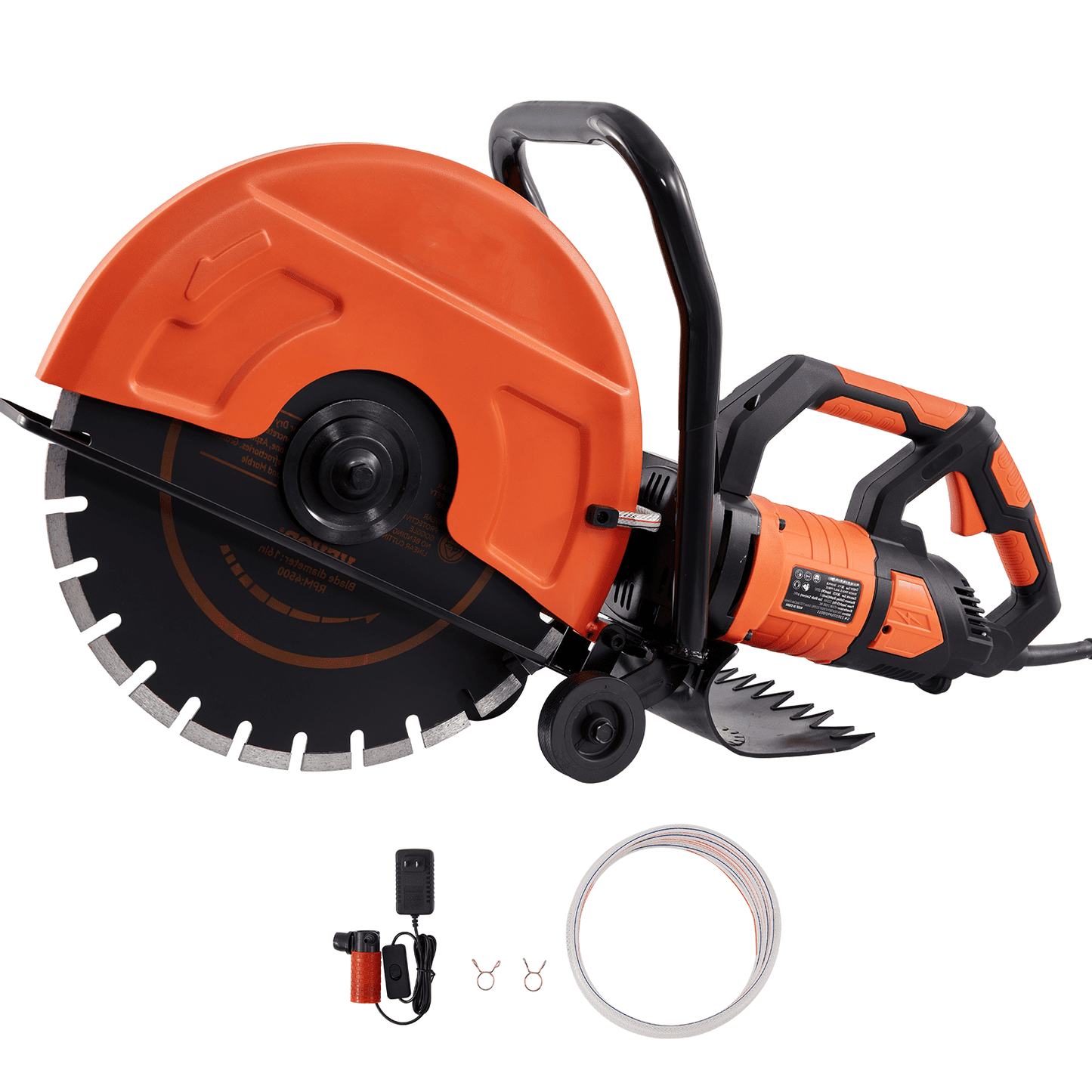 BENTISM 9'' Electric Concrete Saw Wet/Dry 4.5 in Cutting Depth Saw Cutter with Water Pump and Blade, Masonry Saw for Granite, Brick, Porcelain, Reinforced Concrete and Other Material