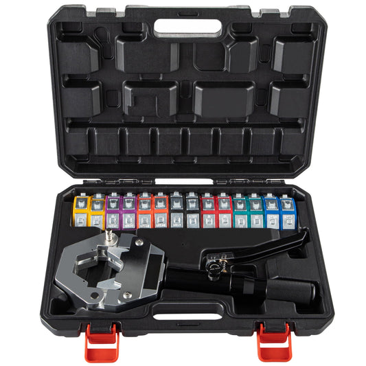 BENTISM Hydraulic Hose Crimper Hydra-Krimp 71500, Manual AC Hose Crimper Kit Air Conditioning Repaire Handheld, Hydraulic Hose Crimping Tool with 7 Die Set, for Barbed and Beaded Hose Fittings