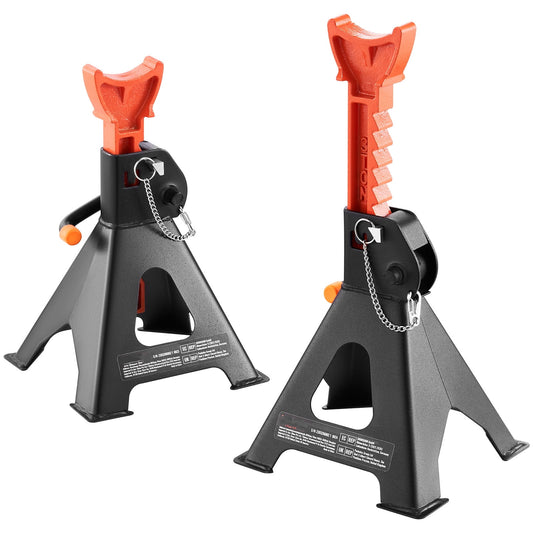 VEVOR Jack Stand 3T (6,000 lbs) Capacity Steel Adjustable 10.8in-16.3in Low Profile Auto Car Jack Stands with Metal Latch for SUV MPV Sedan 1 Pair
