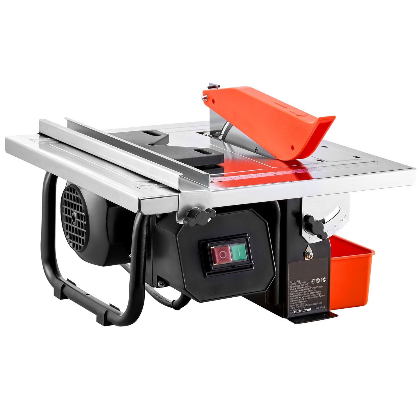 BENTISM Wet Tile Saw, 7-inch 65Mn Steel Blade, 3500 RPM Induction Motor, 0-45 Degrees Miter Angle for Cutting Tiles and Stones, Stainless Steel Deck for DIY