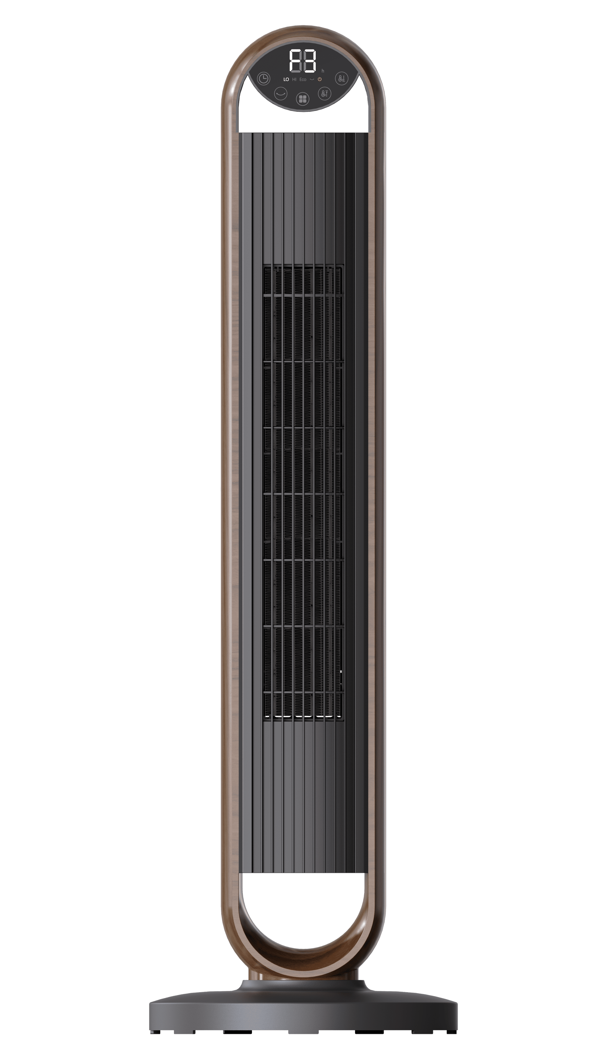Better Homes & Gardens 36'' 1500W Electric 3 Heat Settings Oscillating Tower Heater with Remote Control, 12H Timer, Walnut & Black