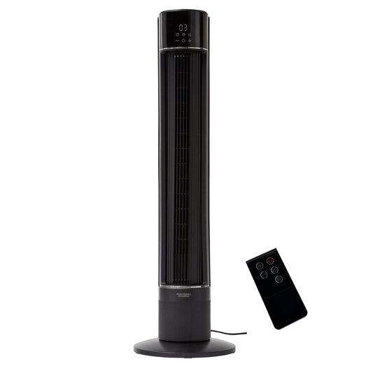 Better Homes & Gardens 40-Inch Tower Fan with LED Display and 3-Speed Settings, Remote, Black, BHS2803696724BV