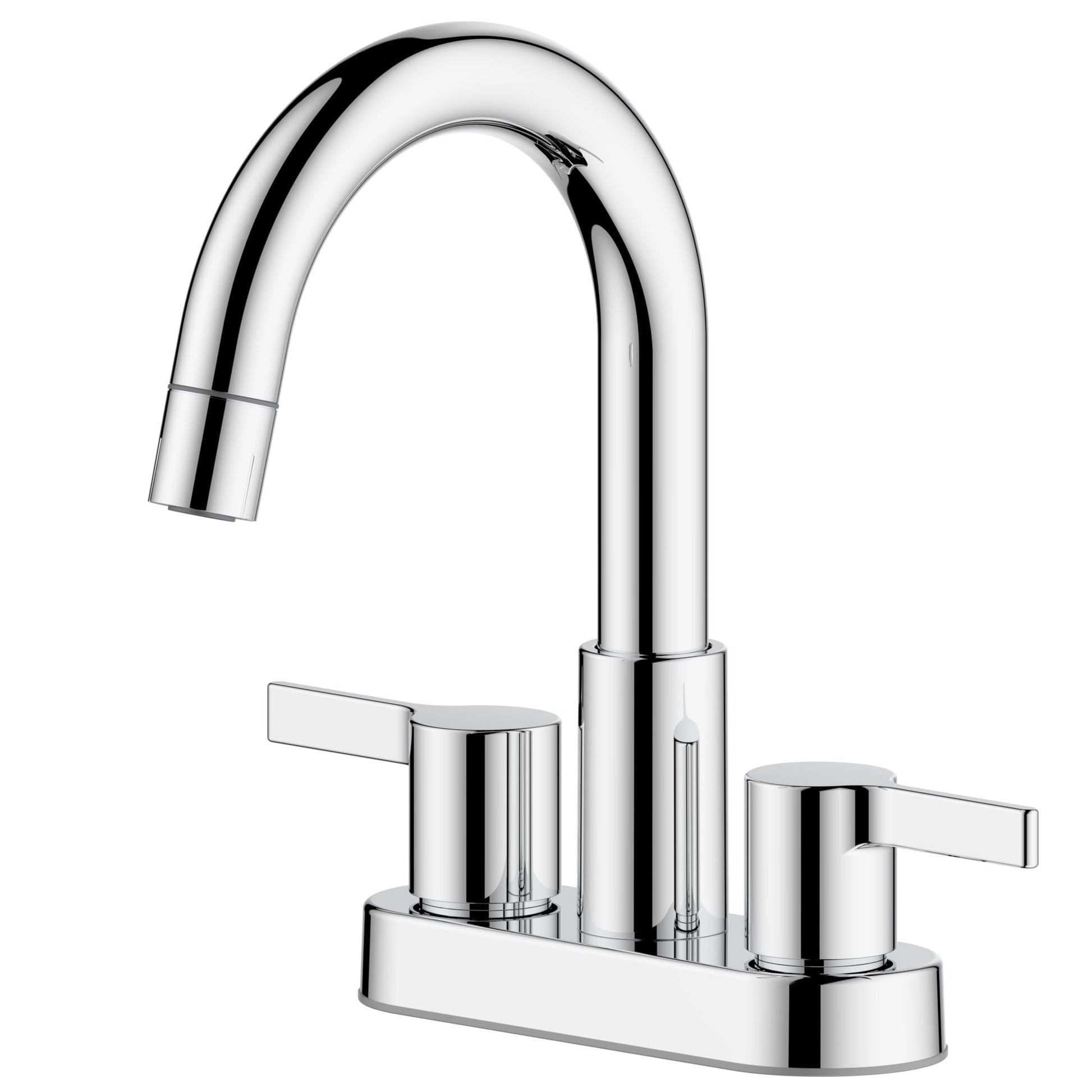 Better Homes & Gardens Clean Modern Chrome 4" Centerset Bathroom Faucet with Pull-Down Sprayer