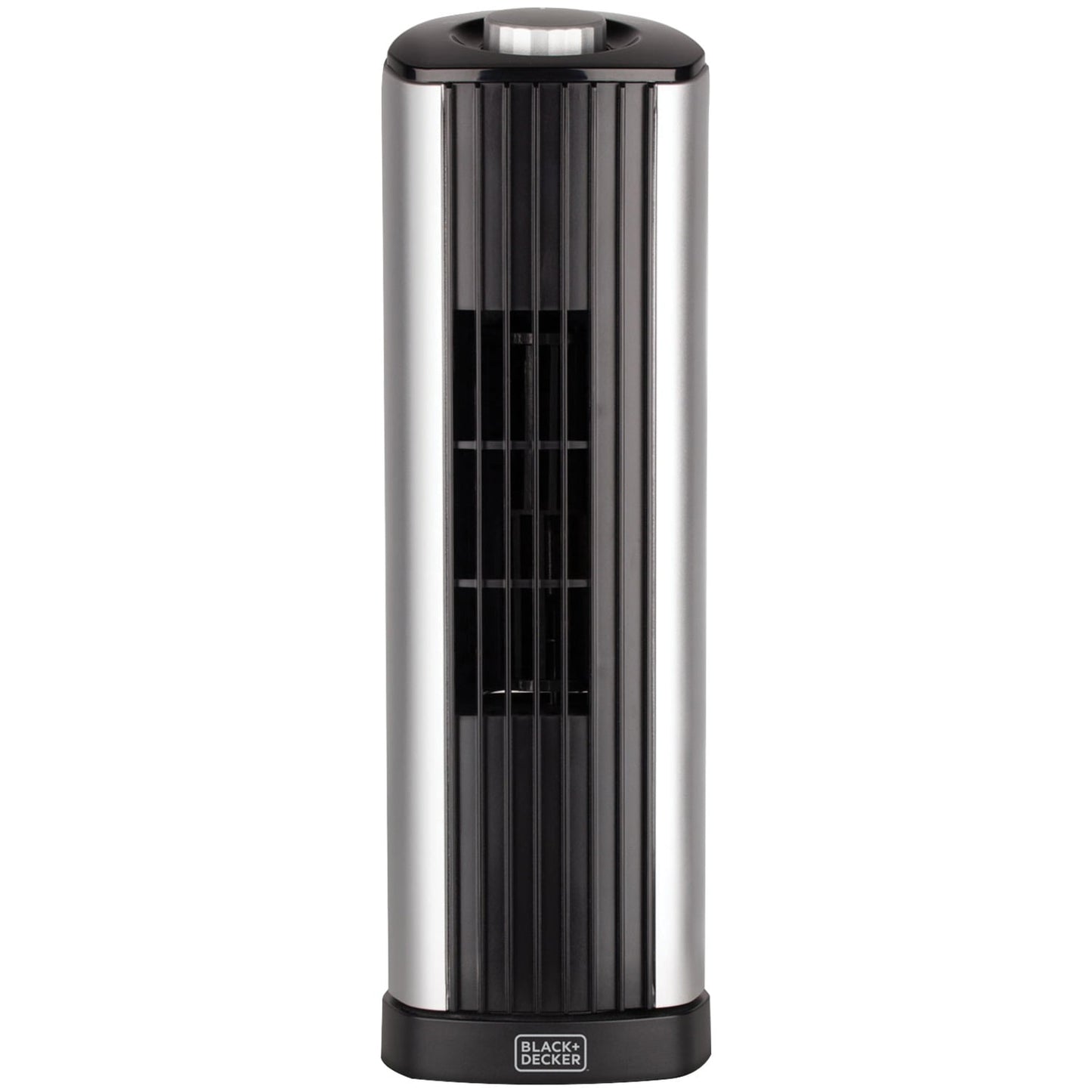 BLACK+DECKER 14-In. 2-Speed Portable Mini Oscillating Tower Fan, Black and Silver, BFT114
