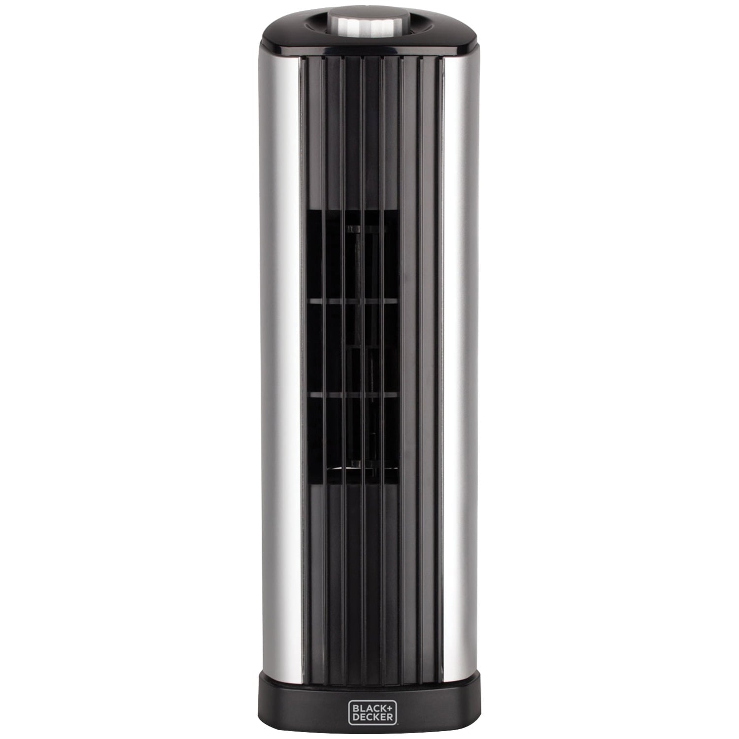 BLACK+DECKER 14-In. 2-Speed Portable Mini Oscillating Tower Fan, Black and Silver, BFT114