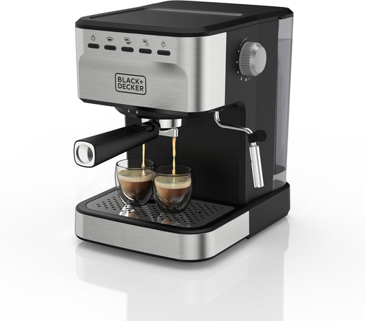 BLACK+DECKER 15-Bar Espresso and Cappuccino Maker, Stainless Steel