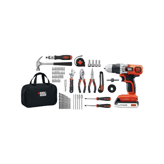 BLACK+DECKER 20V, 3 Ah Cordless Drill/Driver, 68 Piece Set, Battery and Charger Included