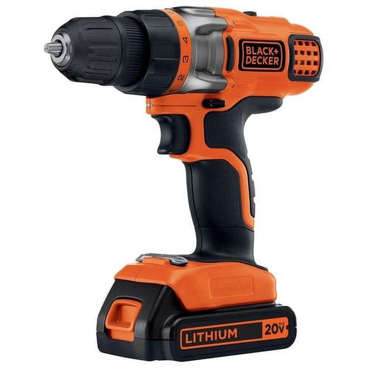 BLACK+DECKER 20V Cordless Drill/Driver, Lithium Ion Battery and Charger Included