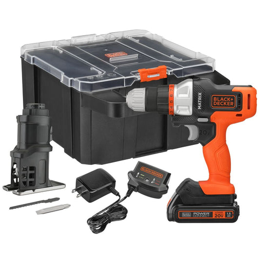 BLACK+DECKER BDCDMT1202KTJC1 MATRIX 20V MAX, POWERCONNECT Drill Driver, 20V 1.5Ah 300 RPM, 2 Piece