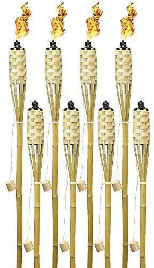 Bamboo Tiki Torches with Mosquito Repellent (8 Count)