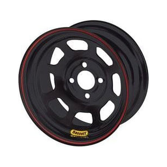 Bassett 47SP2 14X7 D-Hole 4x4.25 2 Inch Backspace Black Wheel