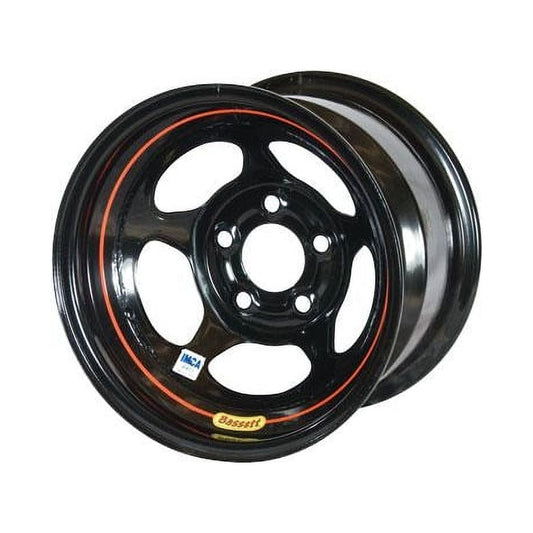 Bassett 58AC2I 15X8 Inertia 5 on 4.75 2 In Backspace IMCA Black Wheel