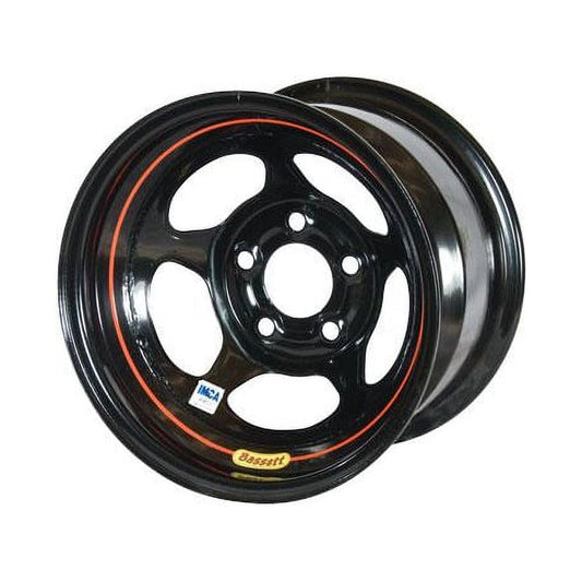 Bassett 58AF2I 15X8 Inertia 5x4.5 2 In. Bckspc IMCA Black Wheel