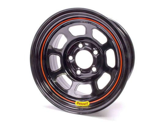 Bassett 58SC5 Spun Wheel - 15 x 8 in. - 5 x 4.75 in. - Black - 5 in. Back Spacing - 17 lbs