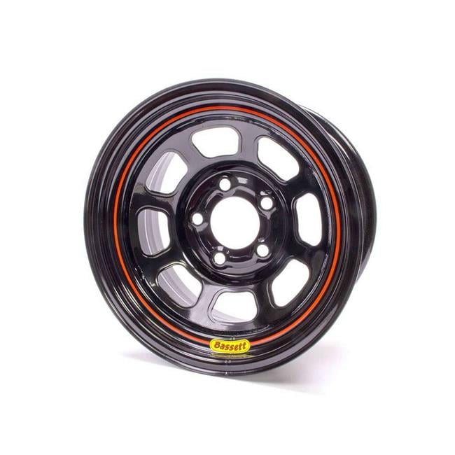 Bassett 58SF4 Spun Wheel - Black - 15 x 8 in. - 5 x 4.5 in. - 4 in. Back Spacing - 17 lbs
