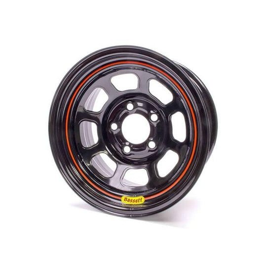 Bassett 58SF4 Spun Wheel - Black - 15 x 8 in. - 5 x 4.5 in. - 4 in. Back Spacing - 17 lbs