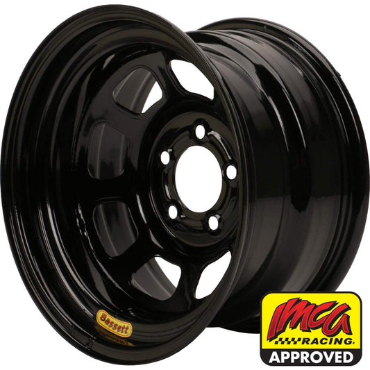 Bassett 958I51B 15X8 Excel D-Hole 5x5 1 In BS IMCA Black Wheel
