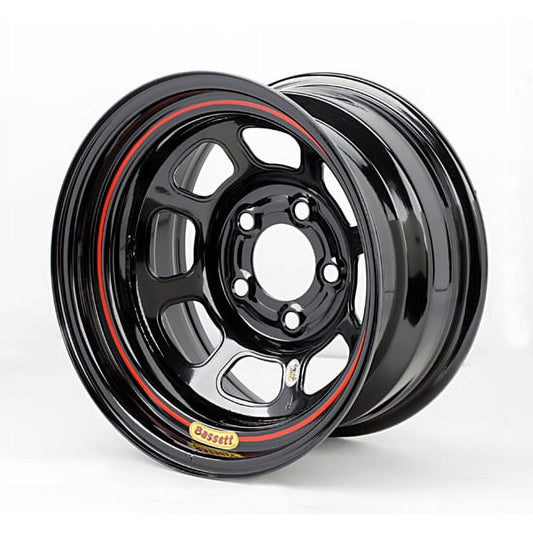 Bassett Racing Black Wissota 15 x 8 Wheel 5x5 DHole, 2 Offset