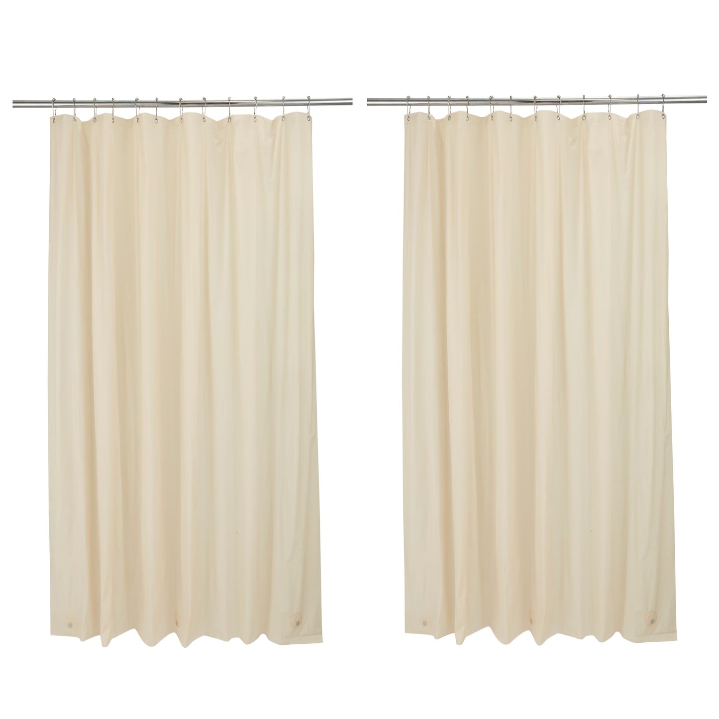 Bath Bliss 2 Pack PVC 70" x 72" Splash Guard Bathroom Shower Liner in Solid Beige
