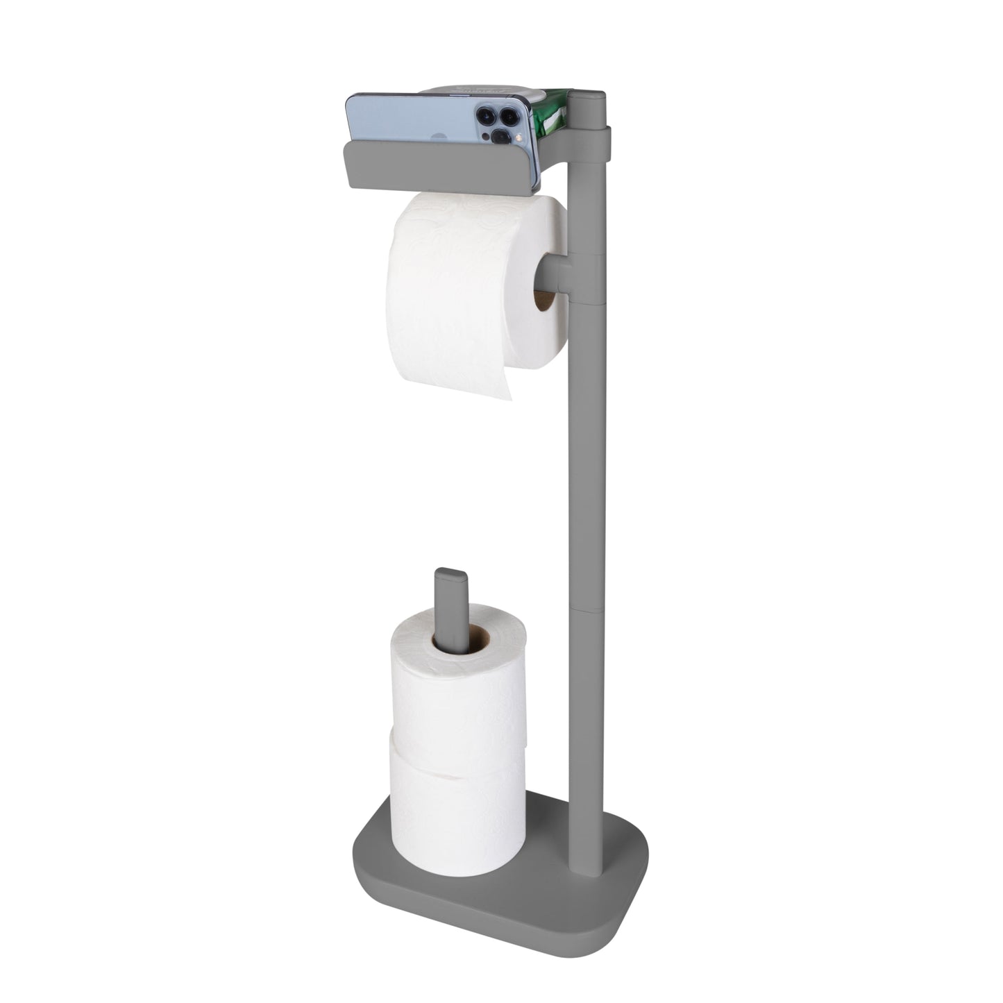 Bath Bliss 3 in 1 Freestanding Toilet Paper Dispenser in Grey