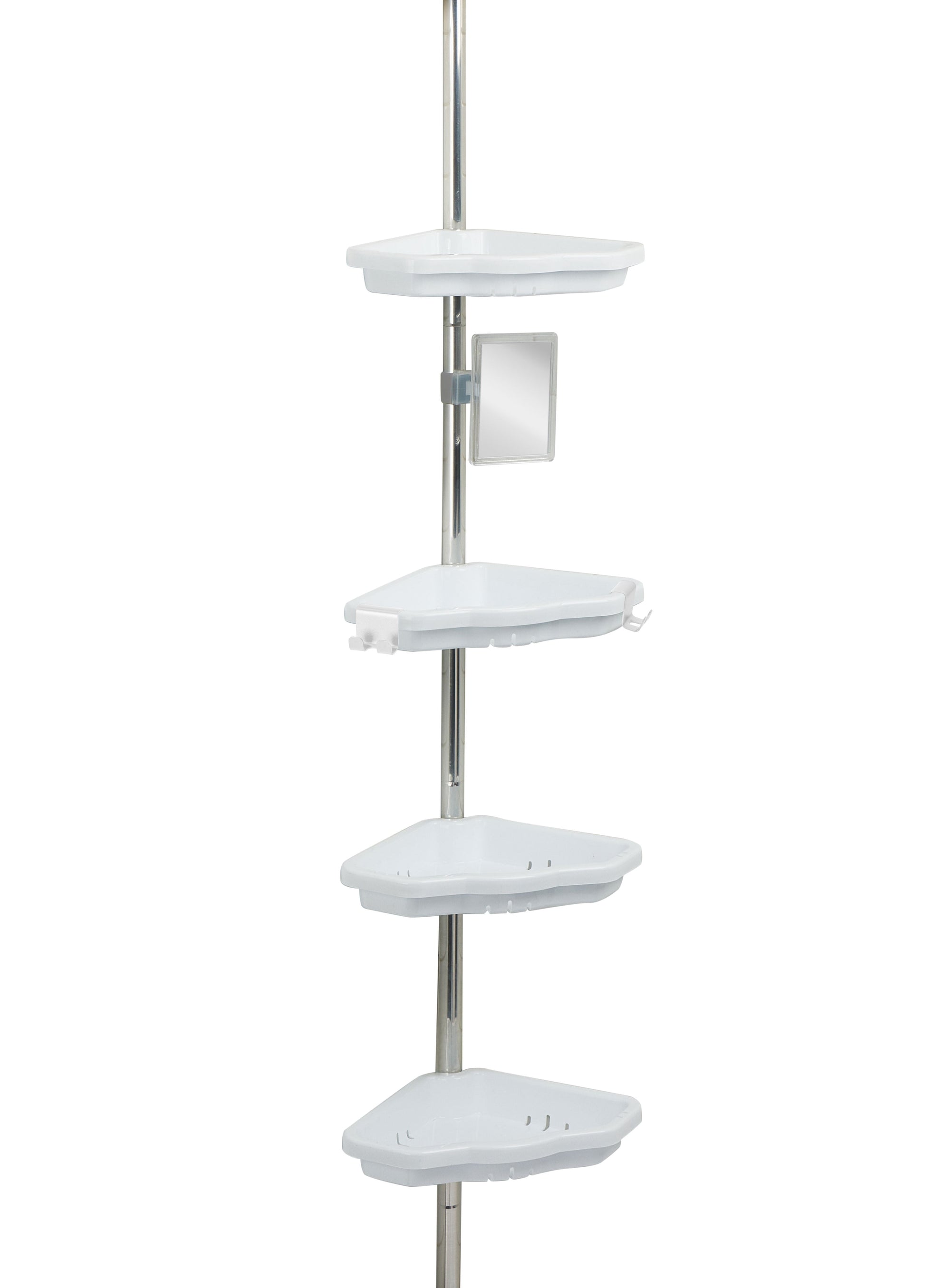 Bath Bliss Aluminum 4 Tier Corner Shower Organizer in White