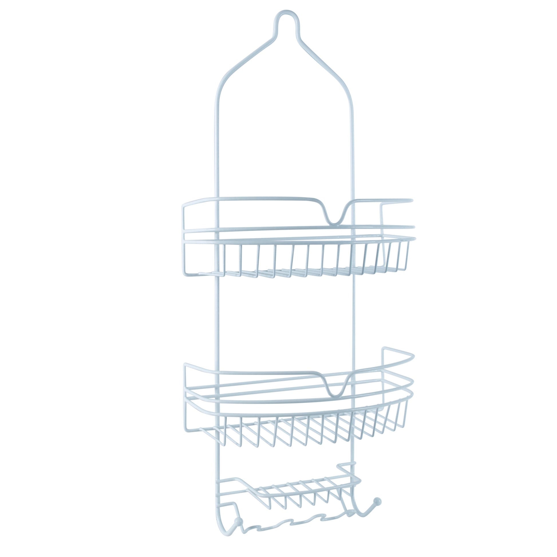 Bath Bliss Metal Shower Organizer, White