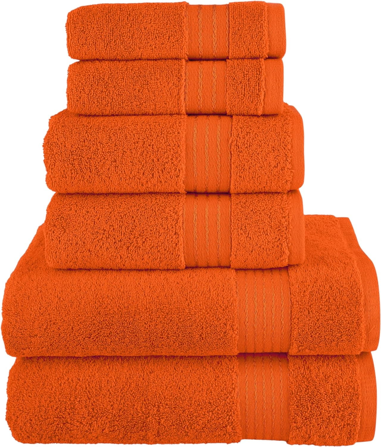 Bath Towels Set 6-Piece Original Turkish Cotton Soft, Absorbent and Premium Towel for Bathroom, Yellow