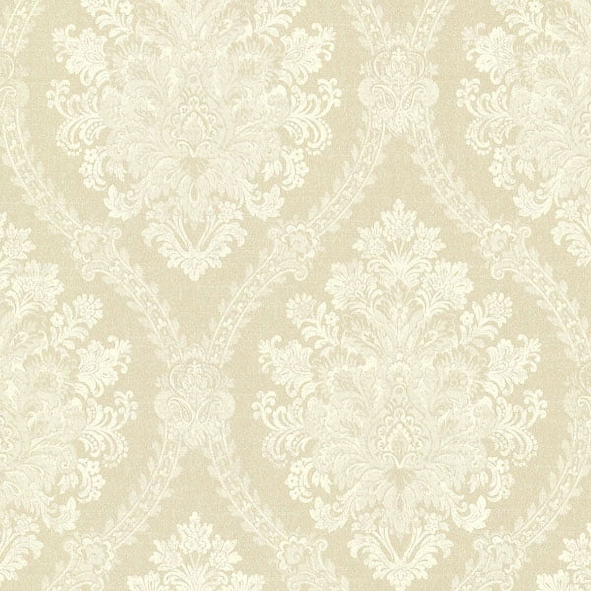 Amarissa Champagne Jacquard Damask Wallpaper