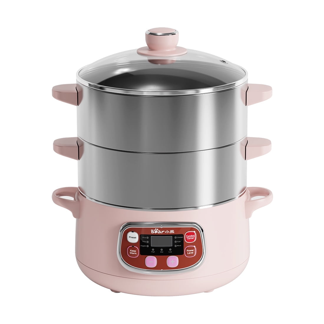 Bear Electric Food Steamer,Auto Shut-off Food Warmer,Timer Preset,Support Stew & Boil,7.5Qt