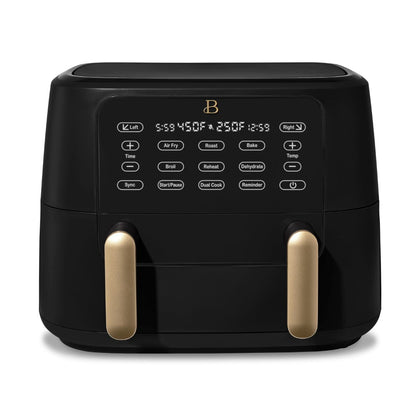 Beautiful 9 QT TriZone Air Fryer, White Icing by Drew Barrymore