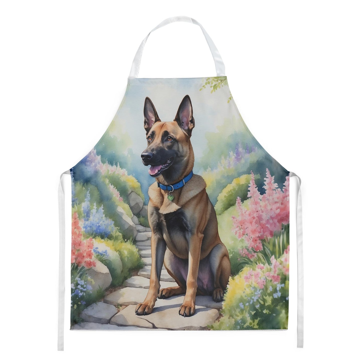 Belgian Malinois Spring Garden Apron 27 in x 30 in