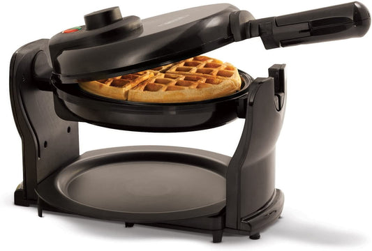 Belleville Rotating Belgian Waffle Maker with Nonstick Plates, Adjustable  Control, Cool Touch Handles & Removable Drip Tray