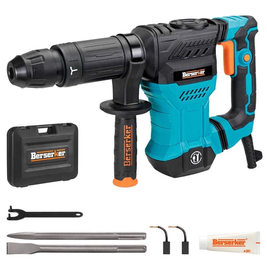 Berserker 1300W SDS-Max Demolition Hammer, 12-Pound 11-Amp Concrete Breaker with Case & Chisels